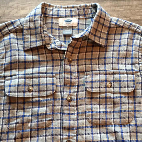 NEW Old Navy Boys Medium Button Up Flannel Shirt - Picture 2 of 7